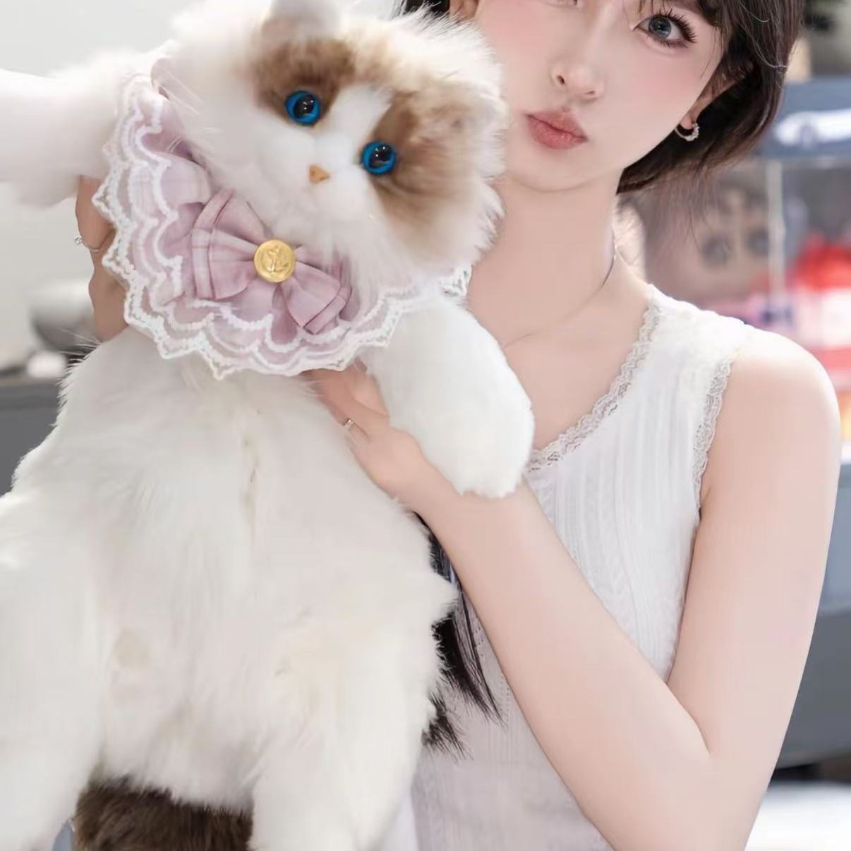 网红爆款大容量仿真三花猫包可爱布艺毛绒公仔玩偶