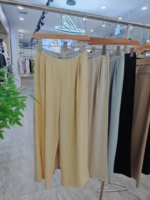 圣雅美女士夏款法兰奶肤裤冰感直筒裤垂感百搭显瘦阔腿裤82562