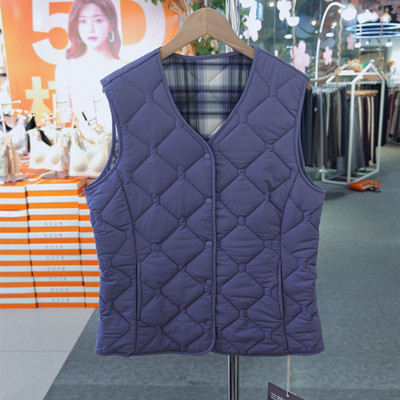 2025好彩女士羊毛马甲两面穿三防格格保暖坎肩洋气秋冬新款H524