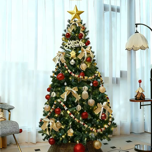 加密圣诞树跨境亚马逊全尺寸尖头酒店商场布置装饰落地圣诞装饰品