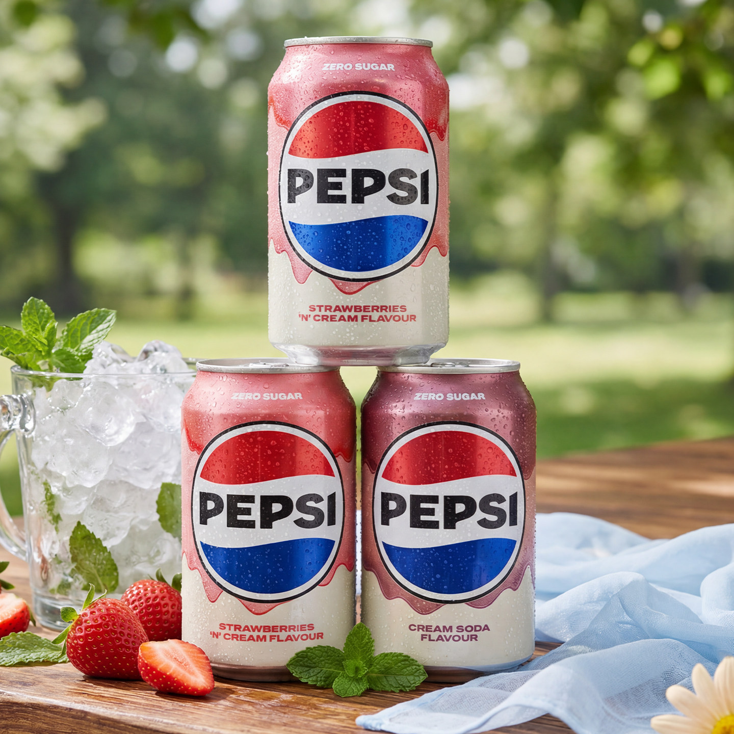 英国进口可乐PEPSI百事无糖草莓奶油味可乐碳酸饮料聚餐火锅饮品