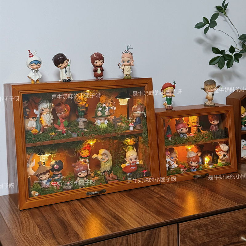 小野系列盲盒展示架收纳大容量造景复古收纳盒zsiga手办diy场景柜