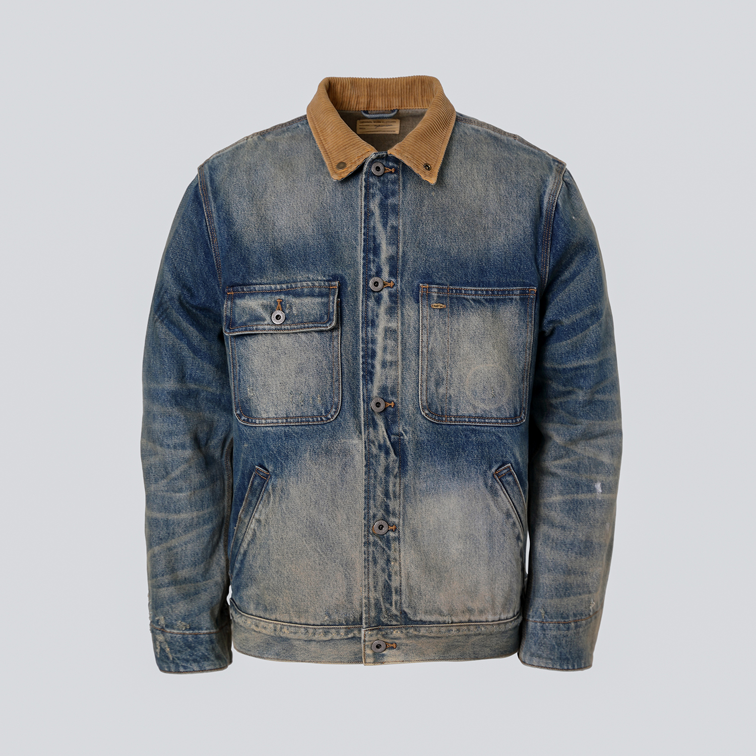 美式复古水洗灯芯夹克