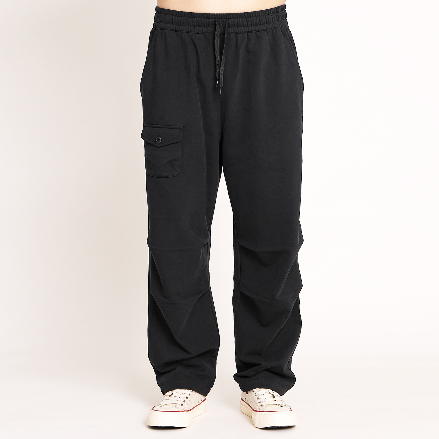 实年服工SK208水洗不变形口袋针织卫裤宽松直筒版型休闲运动裤男