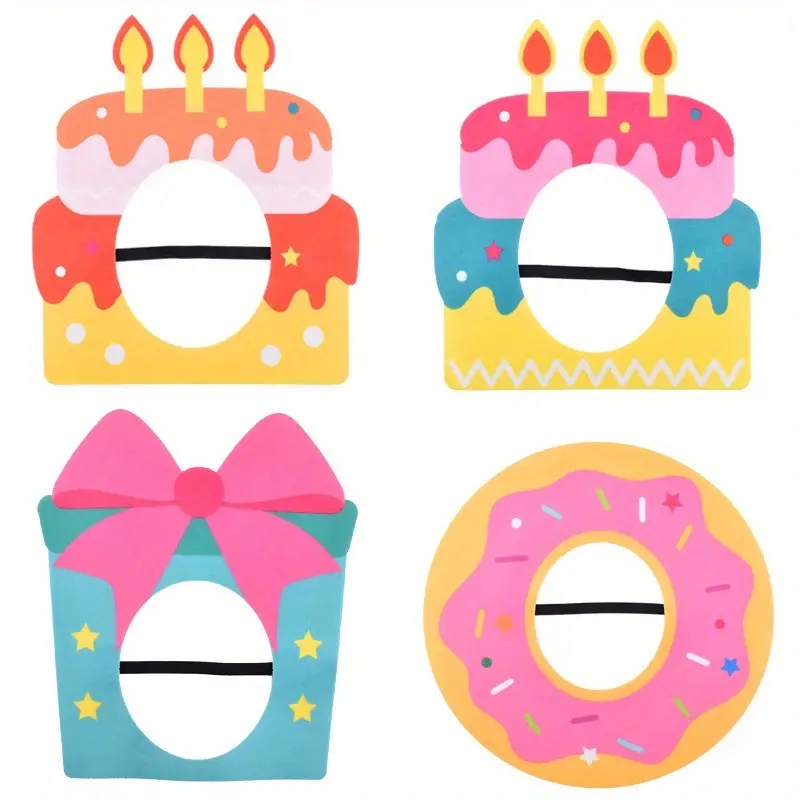 ins儿童生日蛋糕头套帽子搞怪拍照道具装饰面具派对周岁场景礼物