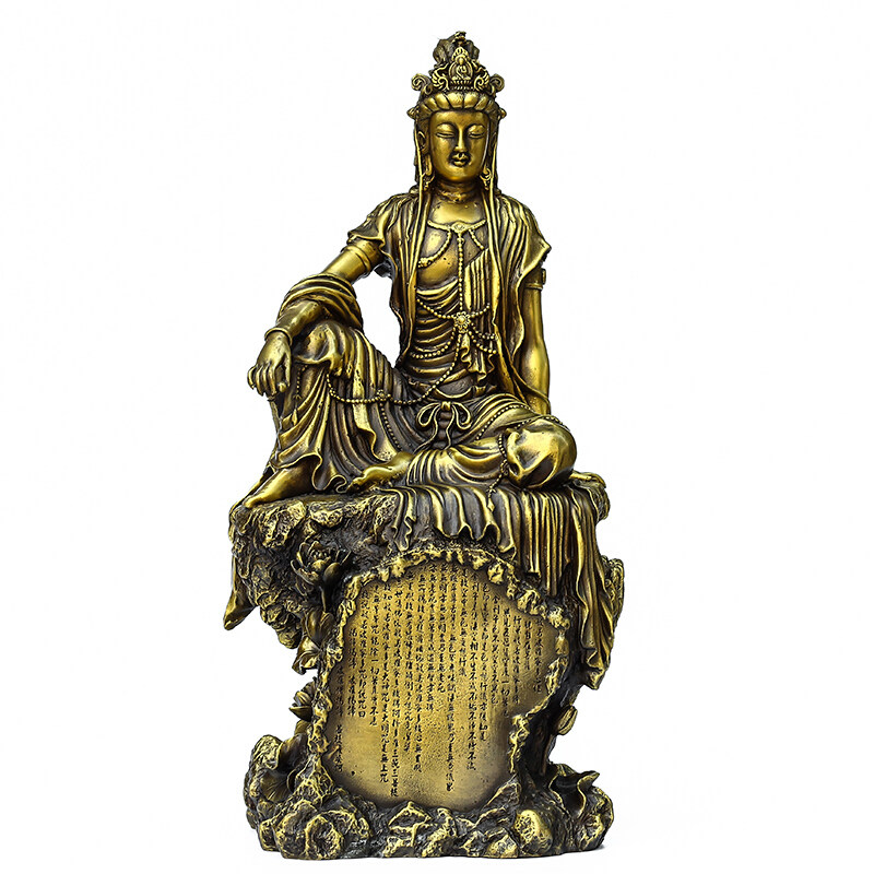 纯铜玉女心经观音摆件菩萨工艺品摆件送证书