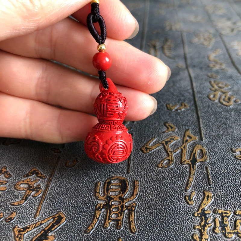 红朱砂葫芦钥匙扣福禄寿喜玉葫芦挂件可装东西宝葫芦情侣项链吊坠