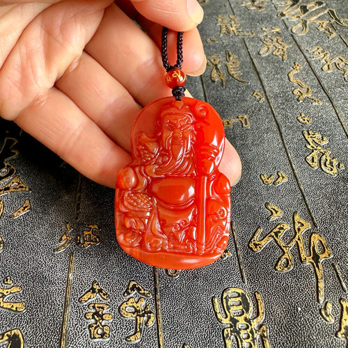 豁达客男女玛瑙武财神关公挂件