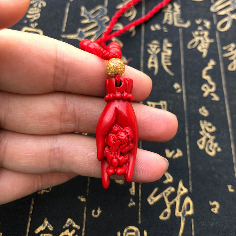 帝王红玉貔貅吊坠朱砂打麻将打牌赢钱神器男女项链