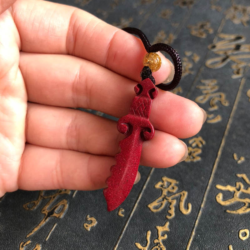 紫金砂宝剑在手吊坠男士女吊坠本命年项链婴儿童宝防惊吓随身挂件