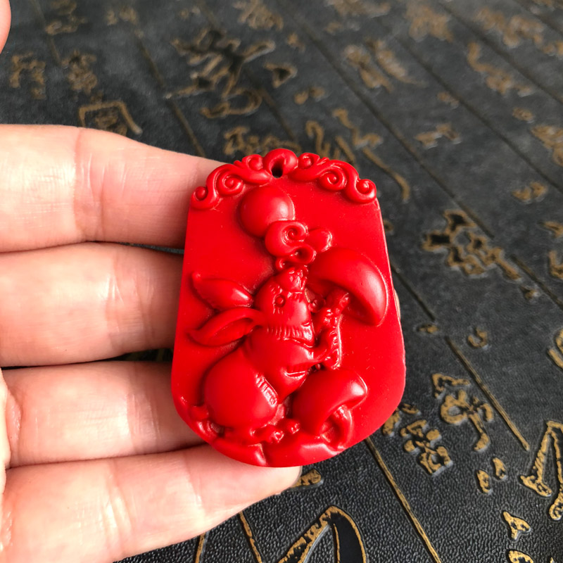 挂件朱砂吊坠十二生肖玉石玉坠男女款项链本命年玉佩牛猪虎马兔狗