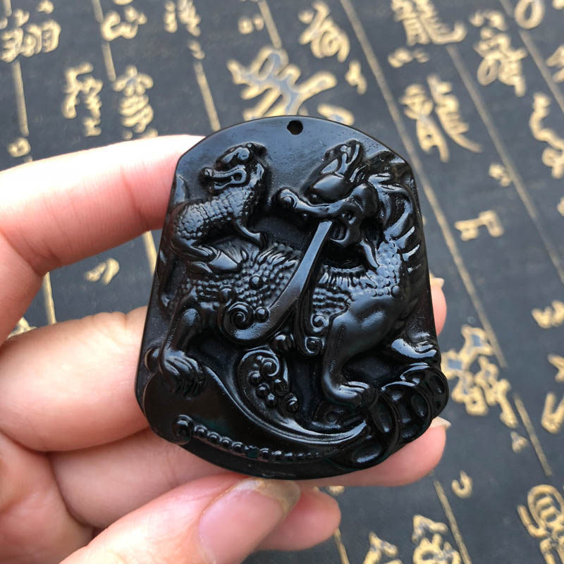 新婚证书吊坠送子麒麟项链