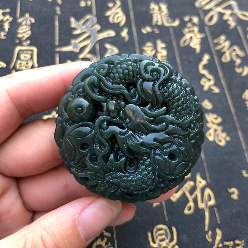天然和田玉挂件招财项链证书吊坠