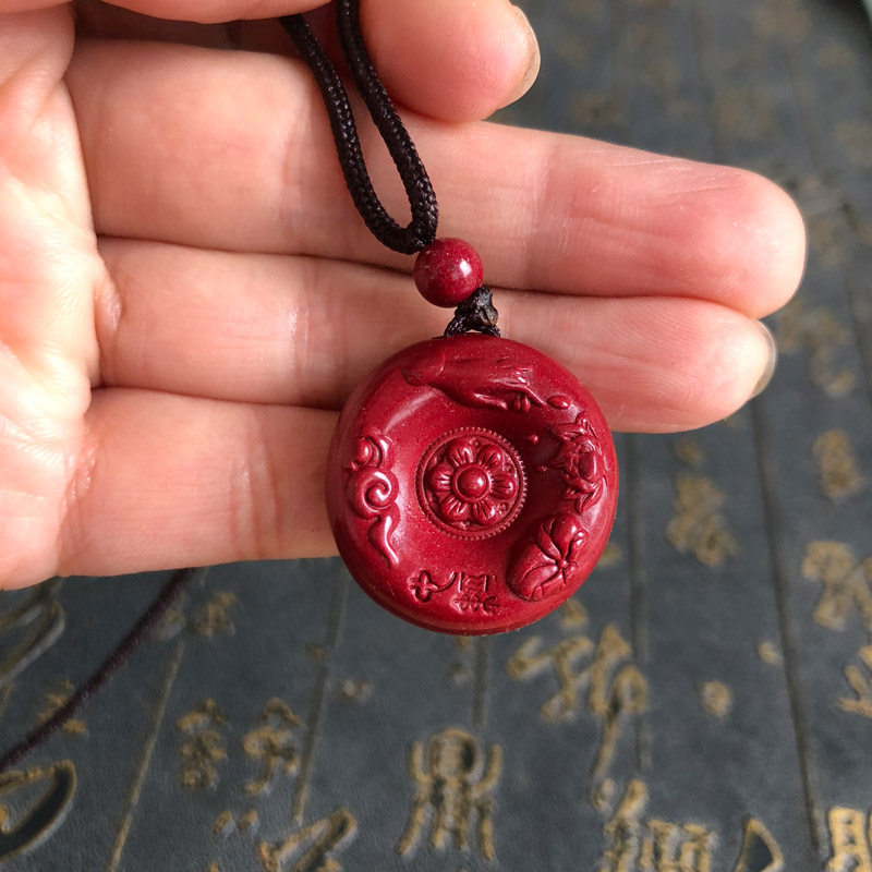 佛手莲花圆牌项链紫金砂财源滚滚玉佩吊坠男女随身挂件平安扣佩饰