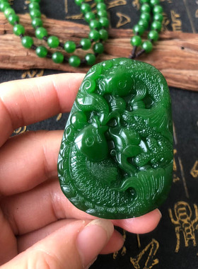 台湾玉佩项链五行缺水证书吊坠