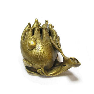 饰办公桌烟缸送证书 纯铜佛手烟灰缸摆件家居装