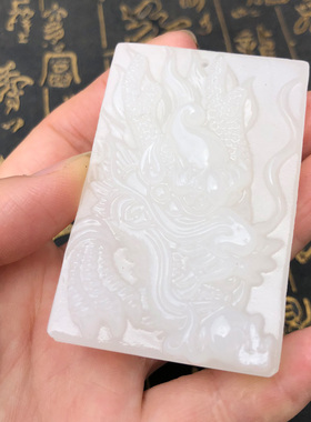 外蒙料玉石牌子转运护身新疆项链