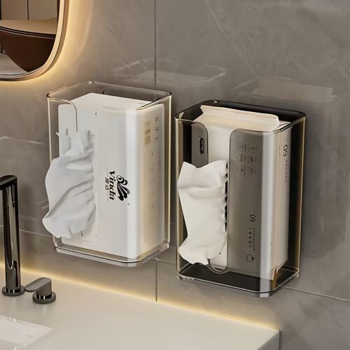 町壳免打孔防水壁挂纸巾盒