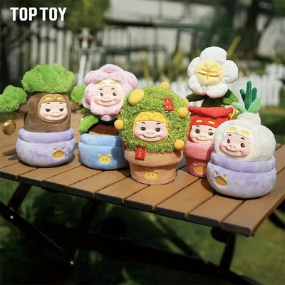 正版TOPTOY猪猪侠盆栽搪胶毛绒系列盲盒潮玩手办可爱摆件生日礼物