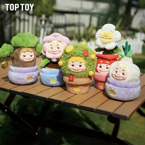 正版TOPTOY猪猪侠盆栽搪胶毛绒系列盲盒潮玩手办可爱摆件生日礼物