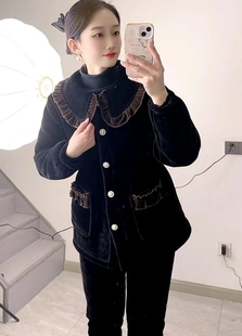 保暖外出 加厚绒睡衣能穿三层加厚可外穿家居服套装 2025年新款 冬季