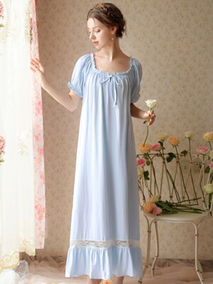 纯棉宫廷睡衣大码短袖甜美公主风