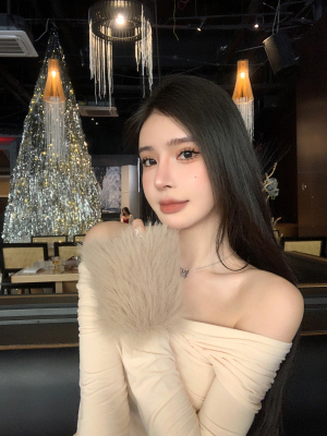 长袖纯欲风适中毛毛女