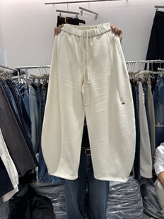 2025冬季 女阔腿羊毛裤 新款 宽松显瘦加厚保暖弯刀休闲裤 韩版 2071