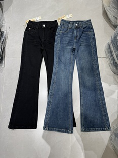 2025冬季 拖地微喇叭牛仔裤 新款 高腰显瘦加绒弹力修身 女 韩版 7055