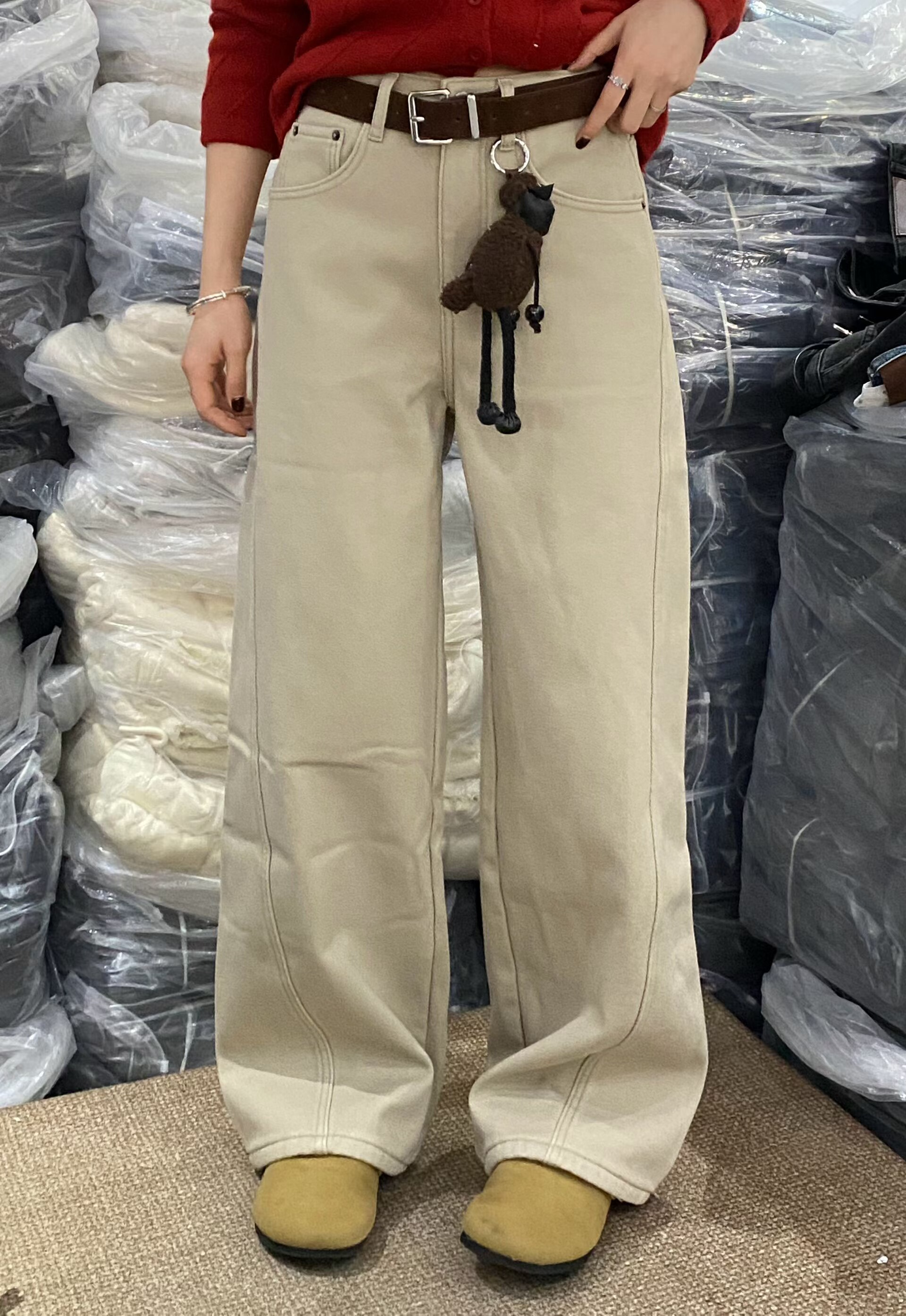 Jeans 2025冬季新款时尚高腰显瘦直筒裤牛仔裤女宽松阔腿裤潮