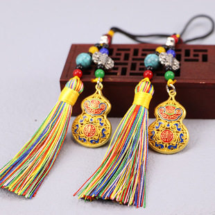 新款合金车挂景区礼品钥匙扣挂件情侣挂饰包挂挂件金色葫芦饰品