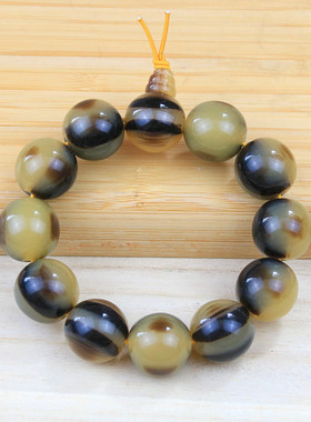 仿蜜蜡牛角佛珠手链义乌饰品男女