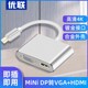 优联 minidp转hdmi vga电脑转换器dp接口雷电2扩展坞连接显示器投影仪外接转接头线适用苹果macbookair笔记本