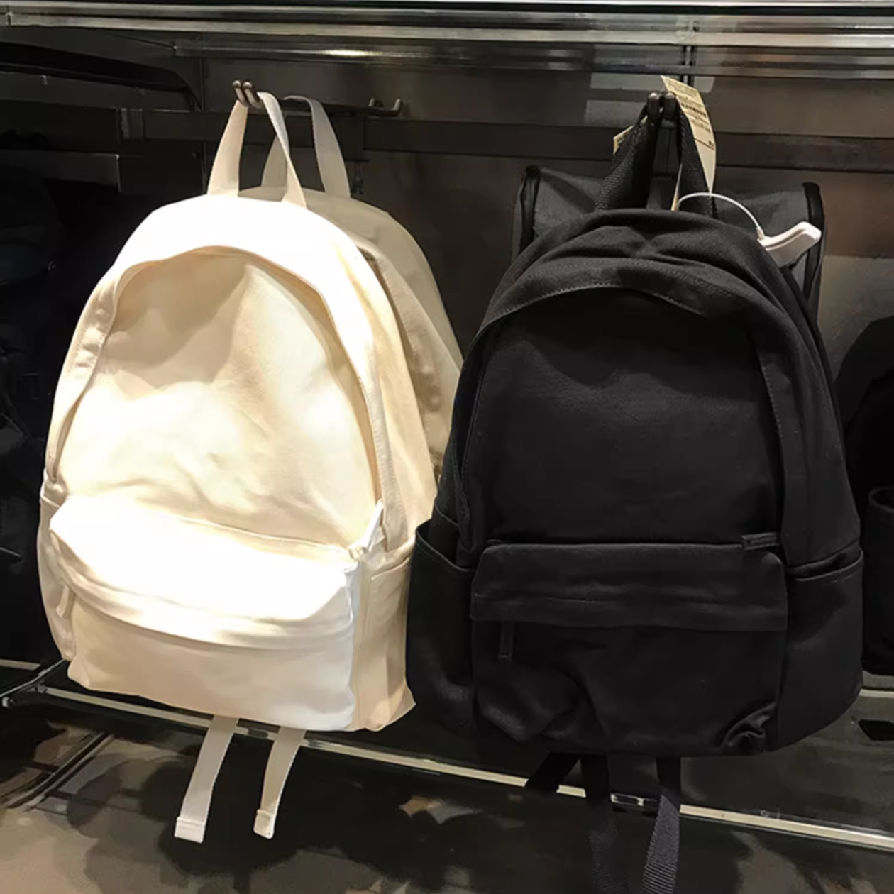 不易沾水棉帆布双肩包书包电脑包