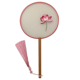小朋友儿童小团扇荷花古风中国风国潮汉服旗袍搭配舞蹈15cm宫扇