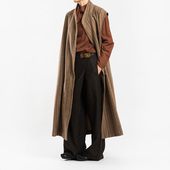 城市山民UrbanTribe2025冬女式 羊毛立领偏襟刺绣长马甲CF29093