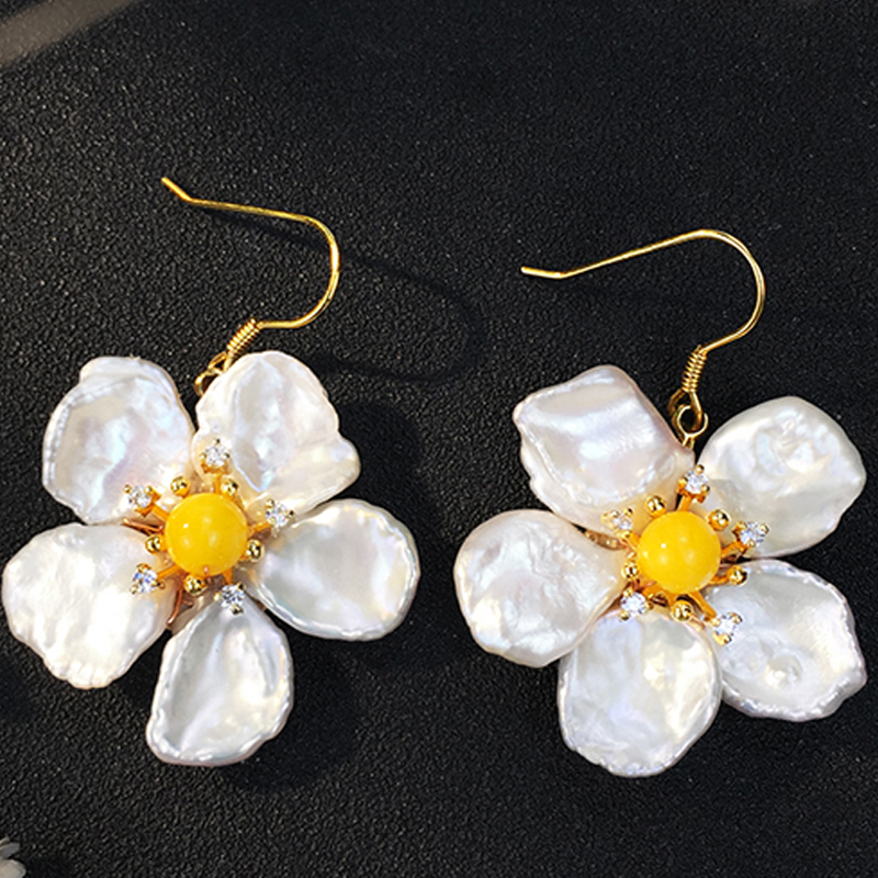 天然巴洛克珍珠耳环耳坠女2025新款小众设计高级感轻奢纯银复古