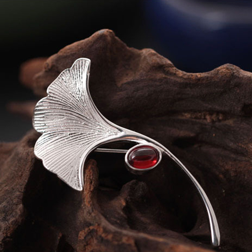 红色纯银复古西装大气别针