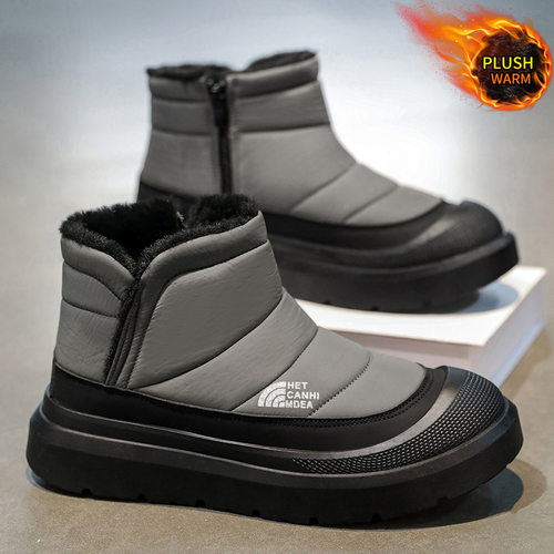 男鞋加绒加厚保暖雪地靴子防水防滑棉鞋跨境大码鞋男士冬天棉鞋子