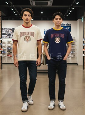 Onitsuka Tiger鬼塚虎男女同款百搭运动短袖T恤衫 2183B374-400