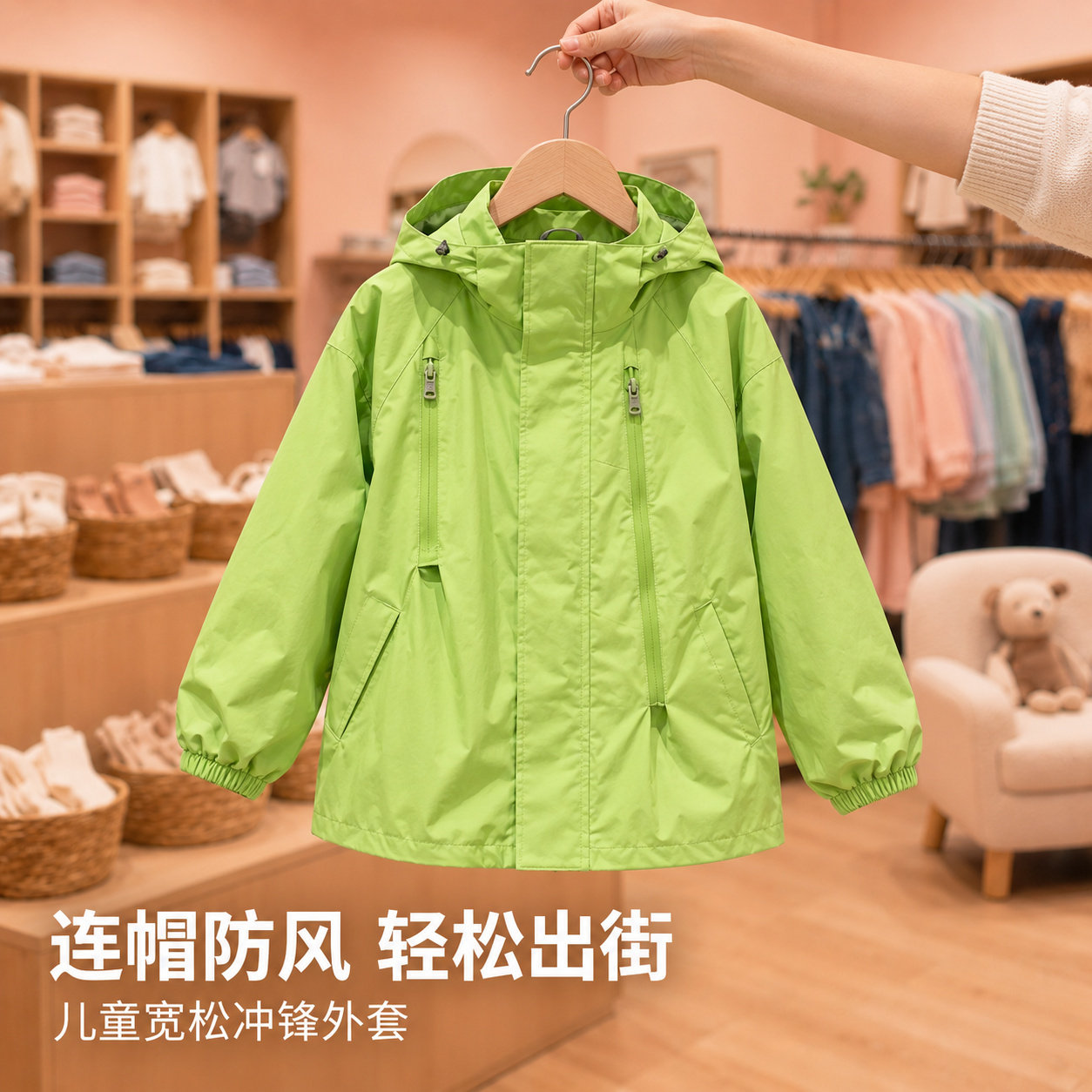 女大童秋冬装外套连帽夹克秋款初