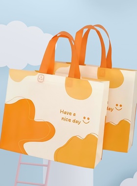 无纺布手提袋腹膜服装店袋子环保购物包装袋手拎袋鞋盒袋子印LOGO