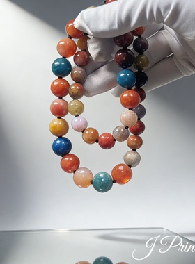 【J PRINCESS】天然玉化珊瑚玉塔链毛衣链项链10-12MM收藏级别