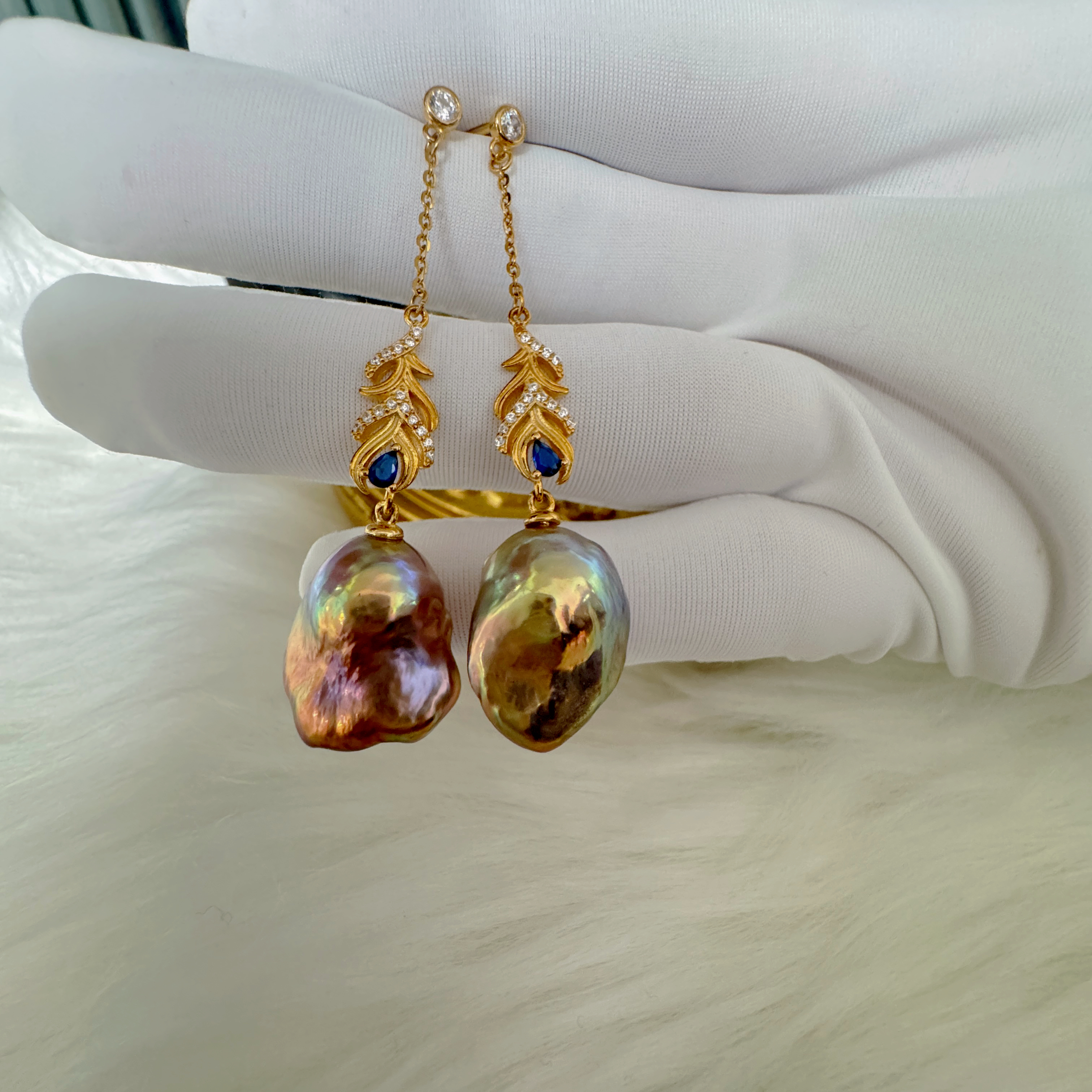 【彩色巴洛克耳钉合集】天然淡水珍珠巴洛克耳钉耳饰耳环天然色