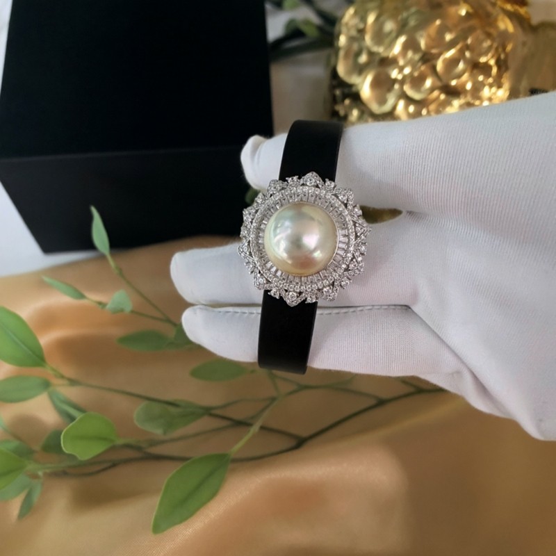 【J PRINCESS】天然海水南洋金珠手表带手串真皮表带吊坠二用款