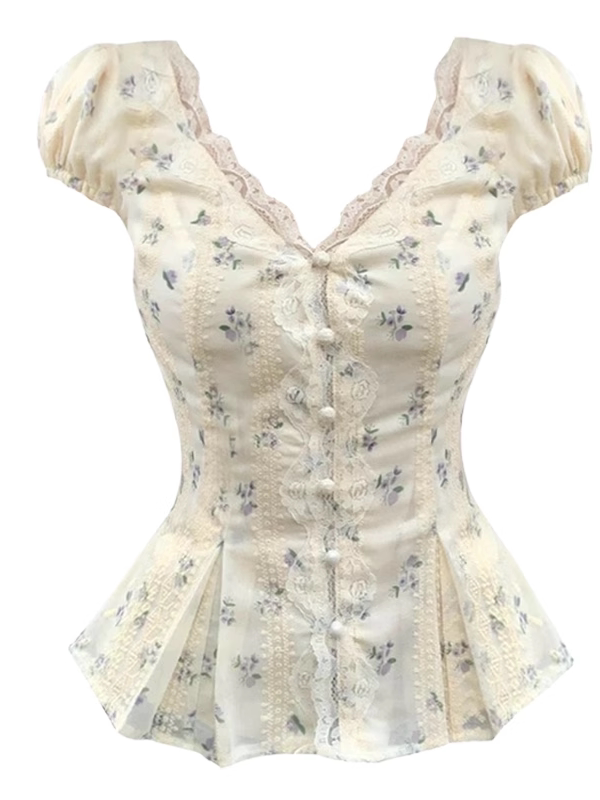 Plus Size Elegant V-Neck Shirt vs Regular Lace Blouses - Taobao product photo 5