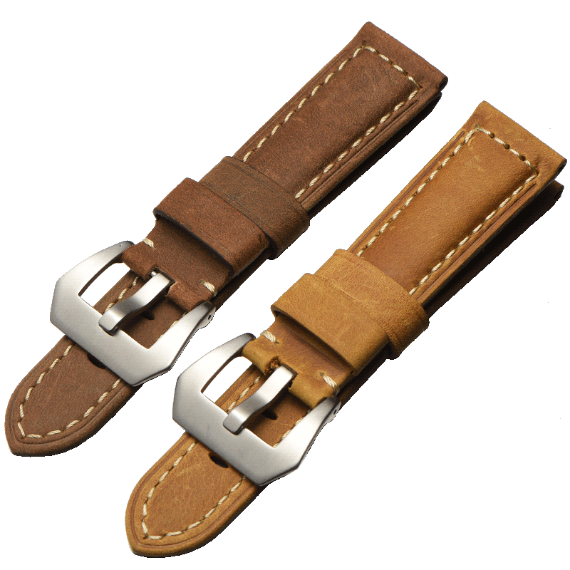 适配沛纳海表带男款Panerai PAM111 441复古真皮手表带22 24 26mm
