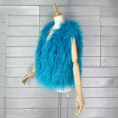 v领皮草纯色羊羔毛环保毛毛马甲