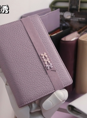 进口头层牛皮活页手帐A6PER真皮11mm小环记事商务日记本A7薄荷绿