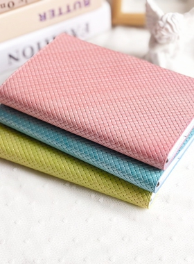 牛皮立体感编织a7口袋手帐二折圣书活页手帐A6FC加宽真皮小环本